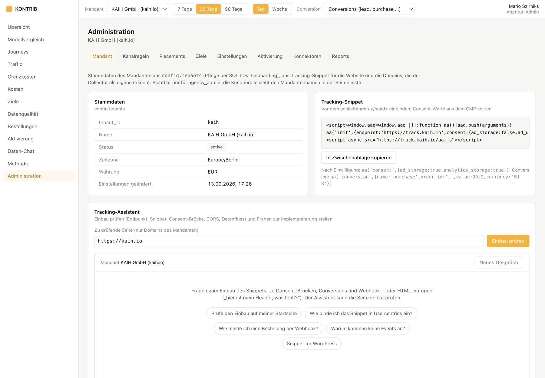 Tracking-Assistent
